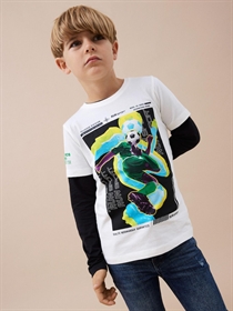 NAME IT Fodbold Print T-shirt Krian White Alyssum
